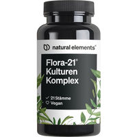 Produktbild von natural elements Flora 21 Kulturen Komplex mit 21 Bakterienstämmen 60 magensaftresistente Kapseln