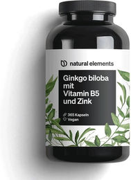 natural elements Ginkgo Biloba mit Vitamin B5 und Zink Kapseln – Bild 1 von 1