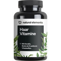 Produktbild von natural elements Haar-Vitamine mit Keratinhydrolysat, Biotin, Selen und Zink, 180 Kapseln