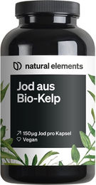 natural elements Jod aus Bio-Kelp Kapseln 365 Stück vegan und hochdosiert – Bild 1 von 7