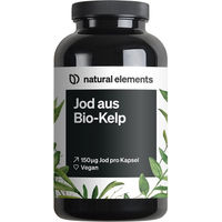 Produktbild von natural elements Jod aus Bio-Kelp Kapseln 365 Stück vegan und hochdosiert