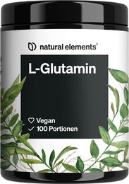natural elements L-Glutamin Pulver 500g vegan geschmacksneutral – Bild 1 von 3