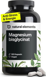 natural elements Magnesiumbisglycinat vegan 180 Kapseln 300 mg pro Tag – Bild 1 von 3
