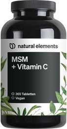 natural elements MSM 2000mg mit natürlichem Vitamin C Tabletten – Bild 1 von 2
