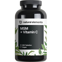 Produktbild von natural elements MSM 2000mg mit natürlichem Vitamin C Tabletten