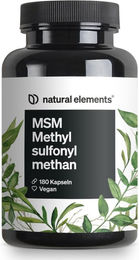 natural elements MSM Kapseln – 180 vegane Kapseln – hochdosiert und ohne Zusatzstoffe – Bild 1 von 3