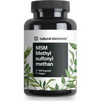 Produktbild von natural elements MSM Kapseln – 180 vegane Kapseln – hochdosiert und ohne Zusatzstoffe
