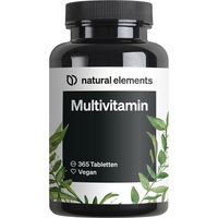 Produktbild von natural elements Multivitamin Vitamine A-Z mit Vitamin K1 und K2 Tabletten 365 Stück