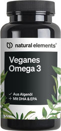 natural elements Omega 3 Algenöl Kapseln vegan 90 Stück – Bild 1 von 2