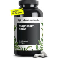 Produktbild von natural elements Premium Magnesiumcitrat Kapseln 365 Stück mit 360 mg Magnesium pro Tagesdosis