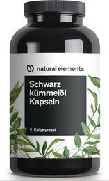 natural elements Schwarzkümmelöl Nigella sativa Kapseln 400 Stück 1000 mg pro Tag – Bild 1 von 2