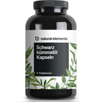 Produktbild von natural elements Schwarzkümmelöl Nigella sativa Kapseln 400 Stück 1000 mg pro Tag