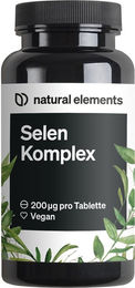 natural elements Selen Komplex Tabletten mit 200µg Natriumselenit und Selenmethionin 365 Stück – Bild 1 von 2