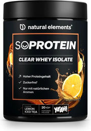 natural elements SoProtein Clear Whey Isolat Pulver Lemon Iced Tea Geschmack 600g – Bild 1 von 1