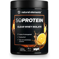 Produktbild von natural elements SoProtein Clear Whey Isolat Pulver Lemon Iced Tea Geschmack 600g