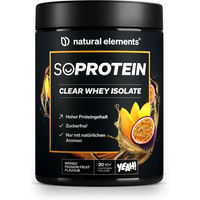 Produktbild von natural elements SoProtein Clear Whey Isolate Mango Maracuja Proteinpulver 600g zuckerfrei ohne Zusatzstoffe