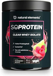 natural elements SoProtein Clear Whey Isolate Raspberry Mojito zuckerfrei Pulver 600g – Bild 1 von 1