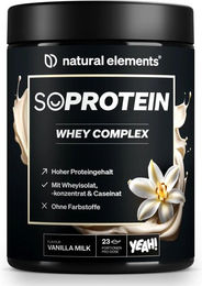 natural elements SoProtein Whey Complex Protein Pulver Vanille 690g – Bild 1 von 1