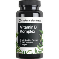Produktbild von natural elements Vitamin B Komplex Tabletten mit 8 essenziellen B-Vitaminen und Kofaktoren 240 Stück