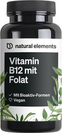 natural elements Vitamin B12 Tabletten vegan 180 Stück – Bild 1 von 3