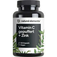Produktbild von natural elements Vitamin C 1000 mg mit 15 mg Zink Calciumascorbat gepuffert 120 Kapseln