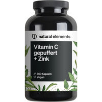 Produktbild von natural elements Vitamin C 1000 mg mit 15 mg Zink gepuffert und fermentiert 360 Kapseln