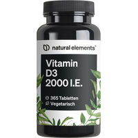 Produktbild von natural elements Vitamin D3 1000 I.E. Tabletten 365 Stück