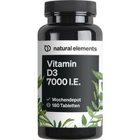Produktbild von natural elements Vitamin D3 7000 IE Tabletten 180 Stück