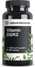 natural elements Vitamin D3/K2 Depot K2VITAL Tabletten mit 5000 IE Vitamin D3 und MK7 – Bild 1 von 2
