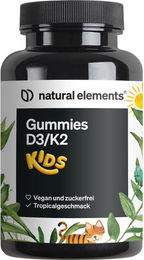natural elements Vitamin D3 K2 Gummies für Kinder – 120 Stück – zuckerfrei und vegan – Bild 1 von 2