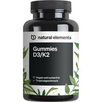 Produktbild von natural elements Vitamin D3/K2 Gummis Tropical vegan und zuckerfrei mit 1000 IE D3 pro Tag 120 Stück