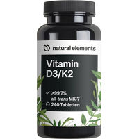 Produktbild von natural elements Vitamin D3 + K2 Tabletten vegetarisch 240 Stück