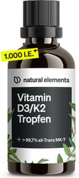 natural elements Vitamin D3 + K2 Tropfen mit K2VITAL – Bild 1 von 2