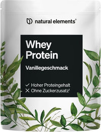 natural elements Whey Protein Pulver Vanille 1kg – Bild 1 von 3