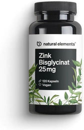 natural elements Zink Bisglycinat Kapseln 25 mg – Bild 1 von 1