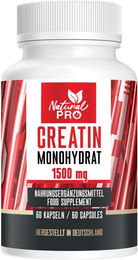 Natural PRO Creatin Monohydrat Kapseln vegan zuckerfrei ohne Zusatzstoffe 60 Stück – Bild 1 von 2