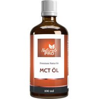 Produktbild von Natural Pro MCT Öl aus Kokos mit C8 und C10 Fettsäuren geschmacksneutral flüssig keto und Low Carb geeignet