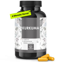 Produktbild von Naturalkraft Kurkuma Kapseln mit Ingwer und schwarzem Pfeffer – 15000 mg Kurkuma Wurzelpulver – 180 vegane Kapseln, 108 g, glutenfrei und ohne Zusatzstoffe
