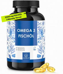 Naturalkraft Omega 3 Fischöl 2000 mg hochdosiert 180 Kapseln – Bild 1 von 3