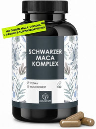 Naturalkraft Schwarzer Maca Komplex mit Ginseng vegane Kapseln 180 Stück 108 g – Bild 1 von 3
