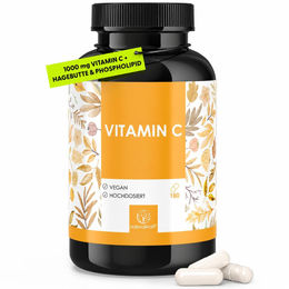 Naturalkraft Vitamin C mit Acerola und Hagebutte 1000 mg – 180 vegane Kapseln für Erwachsene – Bild 1 von 2