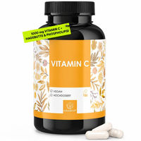 Produktbild von Naturalkraft Vitamin C mit Acerola und Hagebutte 1000 mg – 180 vegane Kapseln für Erwachsene