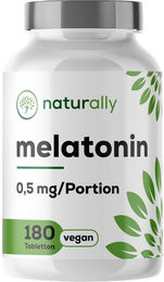 naturally Melatonin hochdosierte Melatonintabletten ohne Zusatzstoffe 180 Stück – Bild 1 von 1
