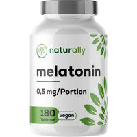 Produktbild von naturally Melatonin hochdosierte Melatonintabletten ohne Zusatzstoffe 180 Stück