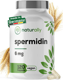 naturally Spermidin 6 mg Kapseln mit Weizenkeimextrakt vegan 120 Stück – Bild 1 von 4