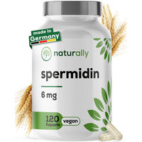 Produktbild von naturally Spermidin 6 mg Kapseln mit Weizenkeimextrakt vegan 120 Stück