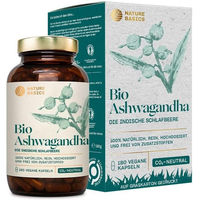Produktbild von NATURE BASICS Bio Ashwagandha Kapseln Vegan 180 Stück