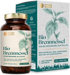 NATURE BASICS Bio Brennnessel Kapseln vegan und vegetarisch 180 Stück – Bild 1 von 3