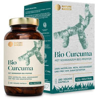 Produktbild von NATURE BASICS Bio Curcuma mit schwarzem Bio Pfeffer Kapseln Vegan 180 Stück