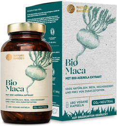 NATURE BASICS Bio Maca mit Bio Acerola Extrakt Kapseln vegan 180 Stück – Bild 1 von 3